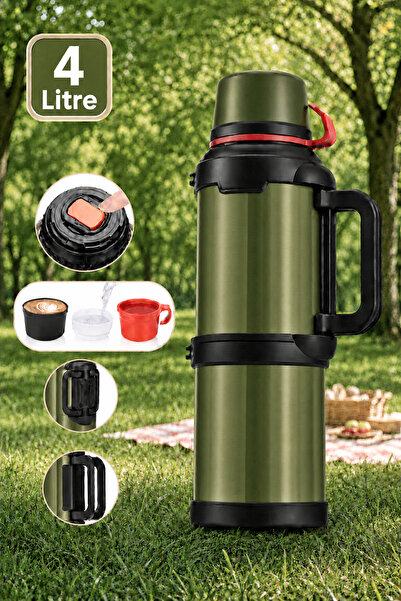 Boldy 4 Liter Steel Thermos - Thermal Insulated Thermos - Stainless Steel The...