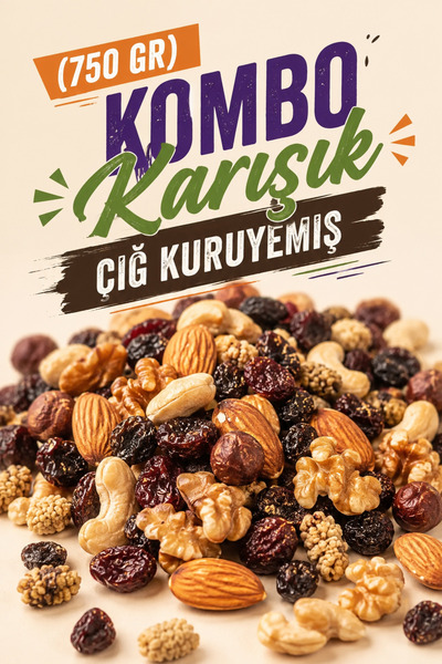 ÜLKÜ KURUYEMİŞ (750 GR) Kombo Karışık Çiğ Kuruyemiş Hediyelik Atıştırmalık - ...