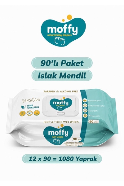 Moffy Islak Mendil (90 x 12) 1080 Yaprak
