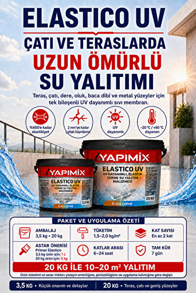 YAPIMİX Elastico Uv - Elastımerik Uv Dayanımlı Sürme Su Yalıtım Malzemesi