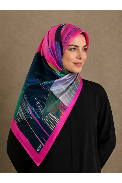 Aker Pink Mixed Pattern Tivil Silk Scarf 8810713 - 924