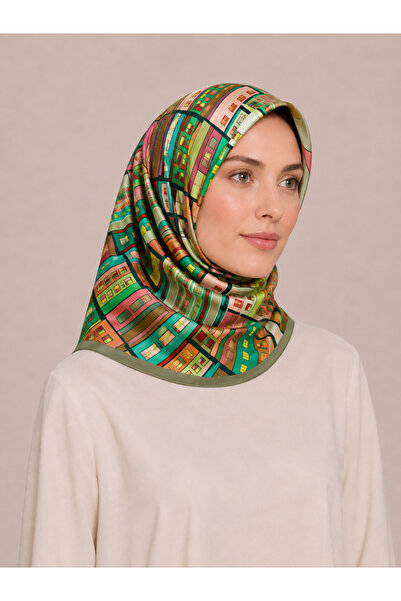 Pierre Cardin Sura İpek Eşarp 37093 Yeşil Karışık Desen