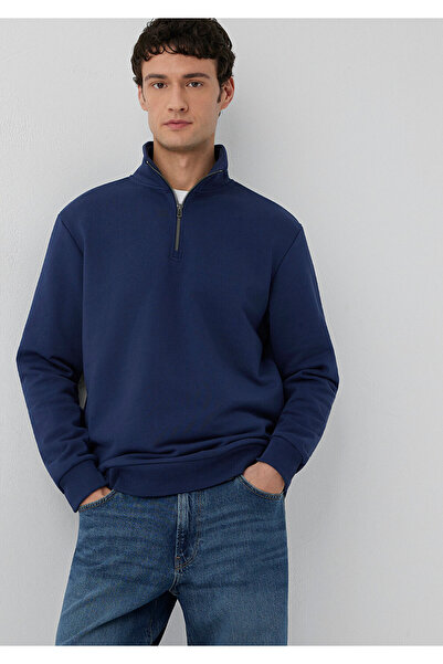 Mavi Yarı Fermuarlı Lacivert Basic Sweatshirt 0S20027-70488