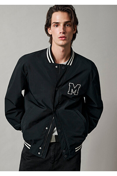 Mavi M0110830 Jeans Printed Black College Jacket Men's Coat Black