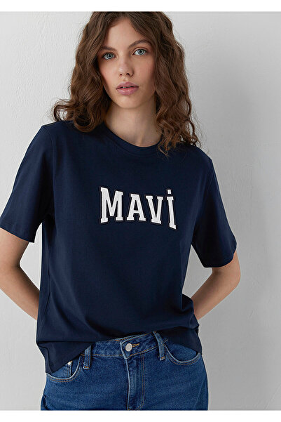 Mavi Logo Baskılı Lacivert Tişört Regular Fit / Normal Kesim 1614376-80872