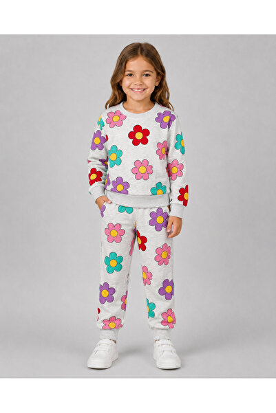 KAMİKAM 2 Ip Quality Unbrushed Girl Child Suit 3-7 Years Old