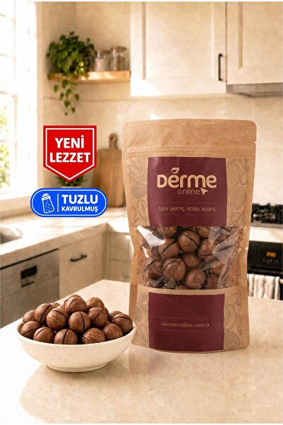 Derme Kabuklu TUZLU Kavrulmuş Makademya Fındığı 900 g