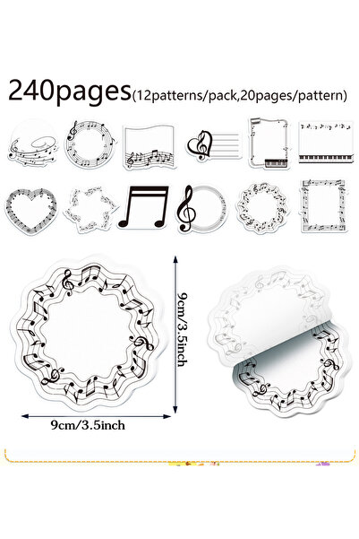 Choice UB032 240 Pages Musical Note Memo Pads Set Music Sticky Notes Statione...