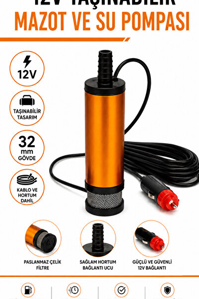 Trendhane Sıvı Transfer Pompası 12 V Çakmaklık Girişli 32 mm Mazot