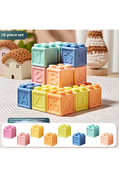 Choice Burgundy Baby Soft Rubber Building Blocks, Silicone Chewable Hand-Grab...
