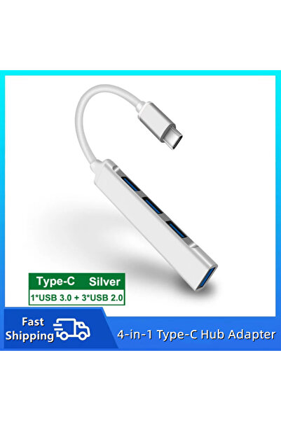 Choice3 Type C Silver USB & TYPE-C HUB 4 Port Multi USB Splitter Adapter USB ...
