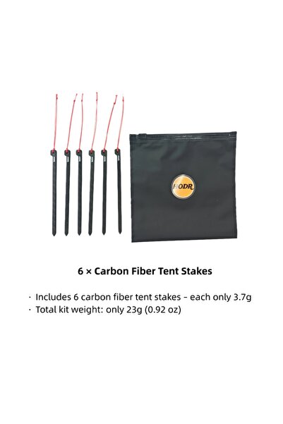Choice 6pcs [HODR] Carbon Peg Tent Stakes Pegs Carbon Fiber 12cm 3.7g Ultrali...