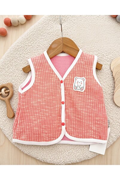 Ege Bebek New Born Baby Knitted Vest Baby Vest with Bear Accessory