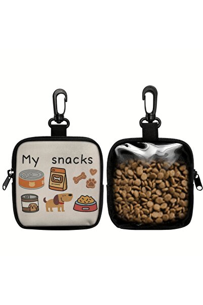 Choice My snacks 1pc Dog Print Dog Treat Bag with Hook and Zipper - Pet Train...