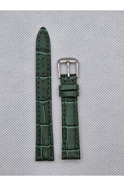 Genel Markalar 14mm Yeşil Deri Saat Kayışı