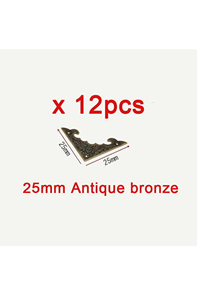 Choice 25mm Antique bronze 12Pcs Iron Decoration Corner Bracket Antique Jewel...