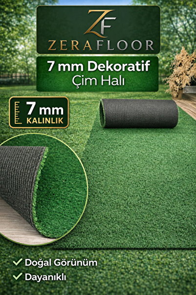Zera Floor Geniş Ölçü Seçenekli Bahçe Balkon Dekoratif 7 mm Kaymaz Taban Yıka...
