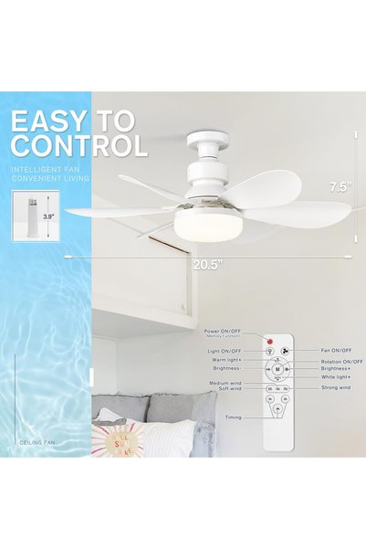 Choice 40W LED Fan Ceiling Fan Light, Screw in Small Ceiling Fan with Remote,...