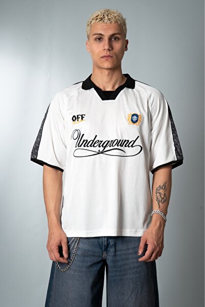 Plus Eighteen Η ανδρική φανέλα ποδοσφαίρου Underground Polo Yaka White