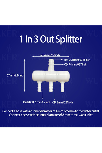 choice2 2PCS 1 In 3 Out Plastic Flexible Hose Water Flow Splitter Diverter Pa...