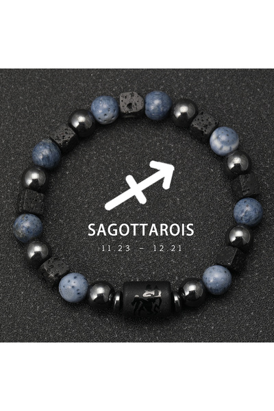 Choice 18-19cm Sagittarius 12 Constellation Natural Blue Coral Lava Stone Sto...