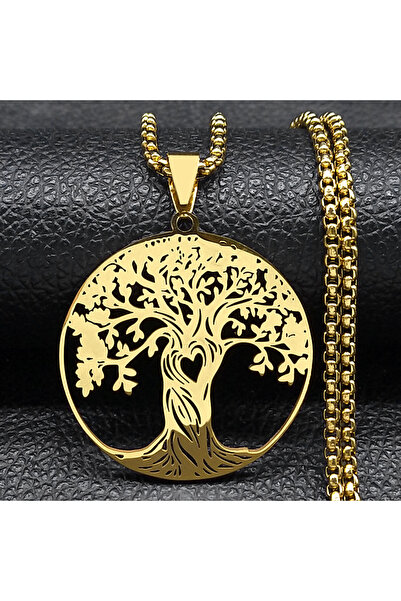 Choice A 60cm BOX GD Aesthetic Tree of Life Love Heart Necklace for Women Men...