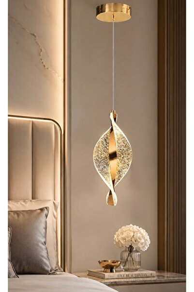 burenze Clark Tekli Sarkıt Avize 3 Renk Modern Ledli Avize Gold Sarı