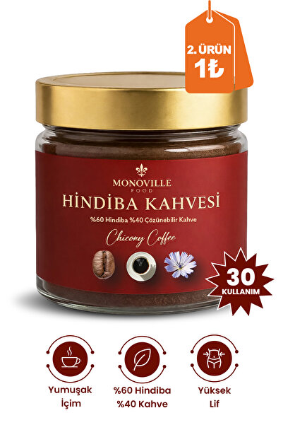 Monoville Hindiba Kahvesi 75 gr %60 Hindiba %40 Kahve Cam Kavanoz ( Chicory C...