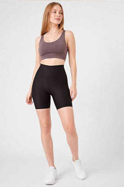 vynor atelier Women's Black High Waist Shaping / Sculpting Biker Leggings - S...