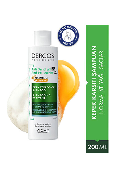 Vichy Dercos Anti-Dandruff Şampuan Kepek Karşıtı Normal ve Yağlı Saçlar İçin ...