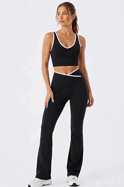 vynor atelier Women's Spanish Leggings-Bra Gym-Yogo Bottom Top Set
