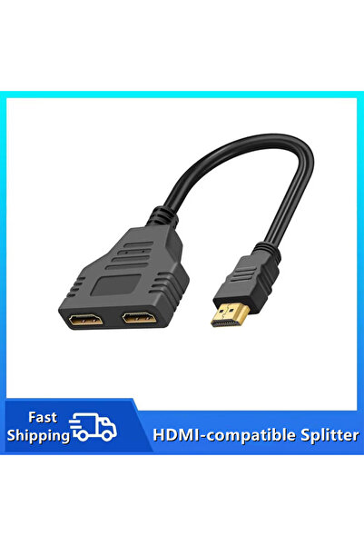 Choice black 1 In 2 Out HDMI-compatible Splitter Cable 1080P 2 Dual Port Hdmi...