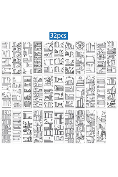 Choice Mixed Color 32pcs, Coloring book bookmarks, suitable for back-to-schoo...