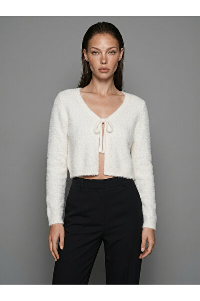 NATUFIAN STORE Women's Soft Bearded Single-Breasted Basic Knit Cardigan