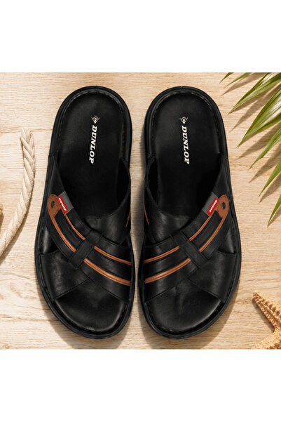 DUNLOP Erkek Siyah Anatomik Deri Terlik