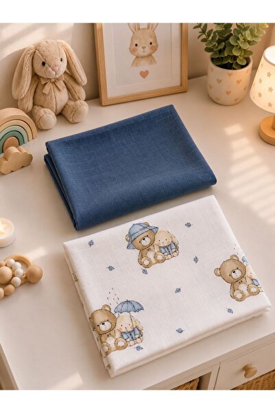 Fulya Tuhafiye 100% Cotton 2-Piece Muslin Baby Blanket Set Oeko-Tex Certified...