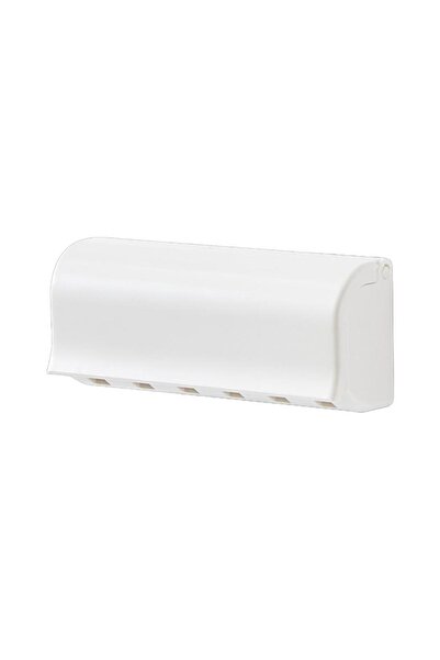Choice WHITE Dustproof Wall Mounted Toothbrush Holder with Cover Self Adhesiv...