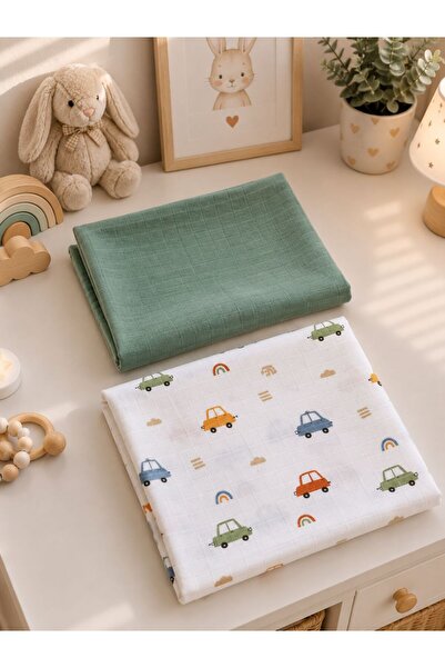 Fulya Tuhafiye 100% Cotton 2-Piece Muslin Baby Blanket Set Oeko-Tex Certified...