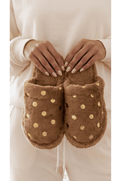 Beyond Women's Brown Pauntiye Rabbit Fur Indoor House Slippers 3 cm Byndatom01