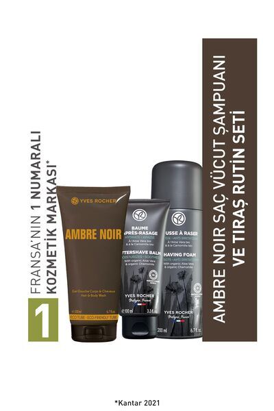 Yves Rocher Ambre Noir Saç Vücut Şampuanı ve Tıraş Rutin Seti-9916815