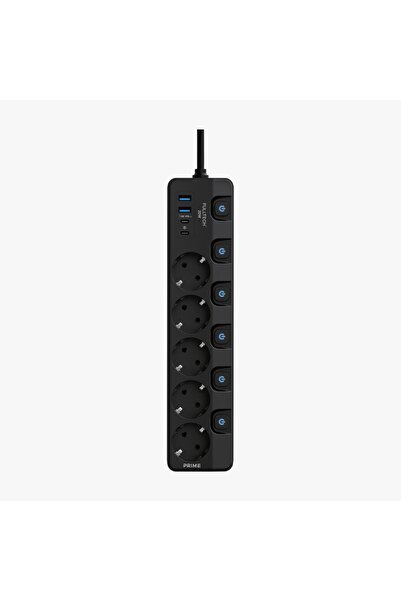 Enshall Yeni 3680W Pro Power Fultech 2xType-C ve 2x USB Girişli Anahtarlı 4lü...