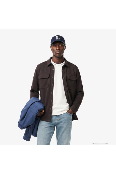 Lacoste Erkek Regular Fit Koyu Kahverengi Gömlek