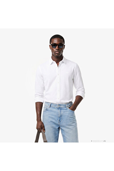 Lacoste Erkek Slim Fit Beyaz Gömlek