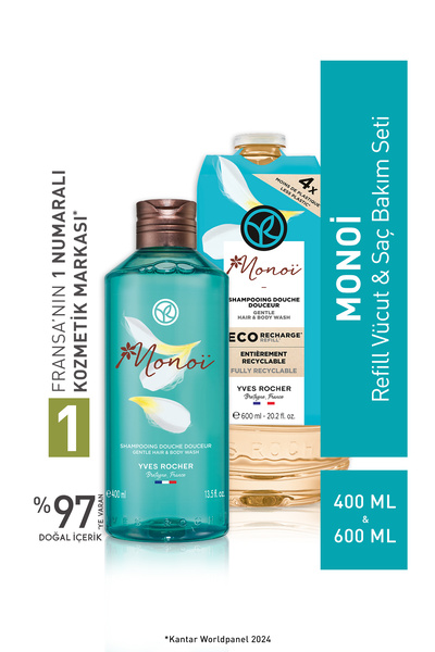 Yves Rocher Monoi Refill Vücut ve Saç Bakım Seti