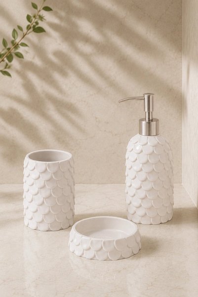 İrya Lindy 3 Piece Bathroom Accessory Set Pearl