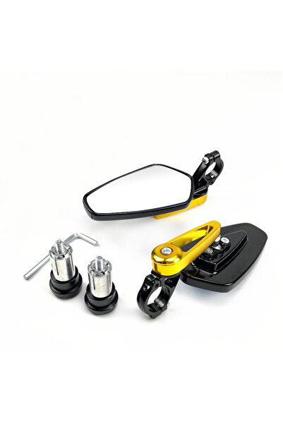 Choice3 Gold EAFC 1 Pair 7/8" 22mm Motorcycle Rearview Mirrors Universal Scoo...