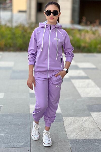 Pina Kids Girl's Scuba Atheletic Raglan Sleeve Hooded Diving Fabric Tracksuit...