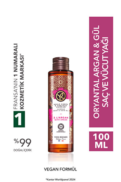 Yves Rocher Saç ve Vücut Yağı - Nemlendirici Besleyici Oryantal Argan Gül - V...