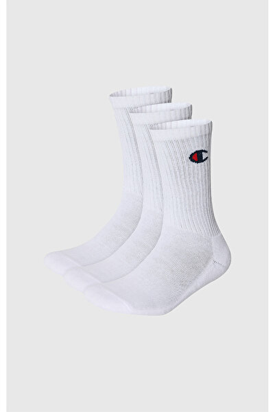 Champion Basics 3Pk Crew Socks White Unisex Socks-U24558-Ww001