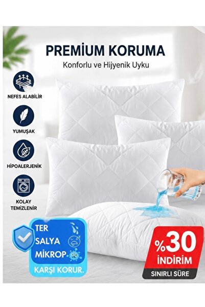 YiğitHome Kapitone Yastık Alez fermuarlı 1 Adet, Sıvı Geçirmez 50X70
